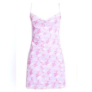 Cowl neck mesh minidress stretchy size 1X